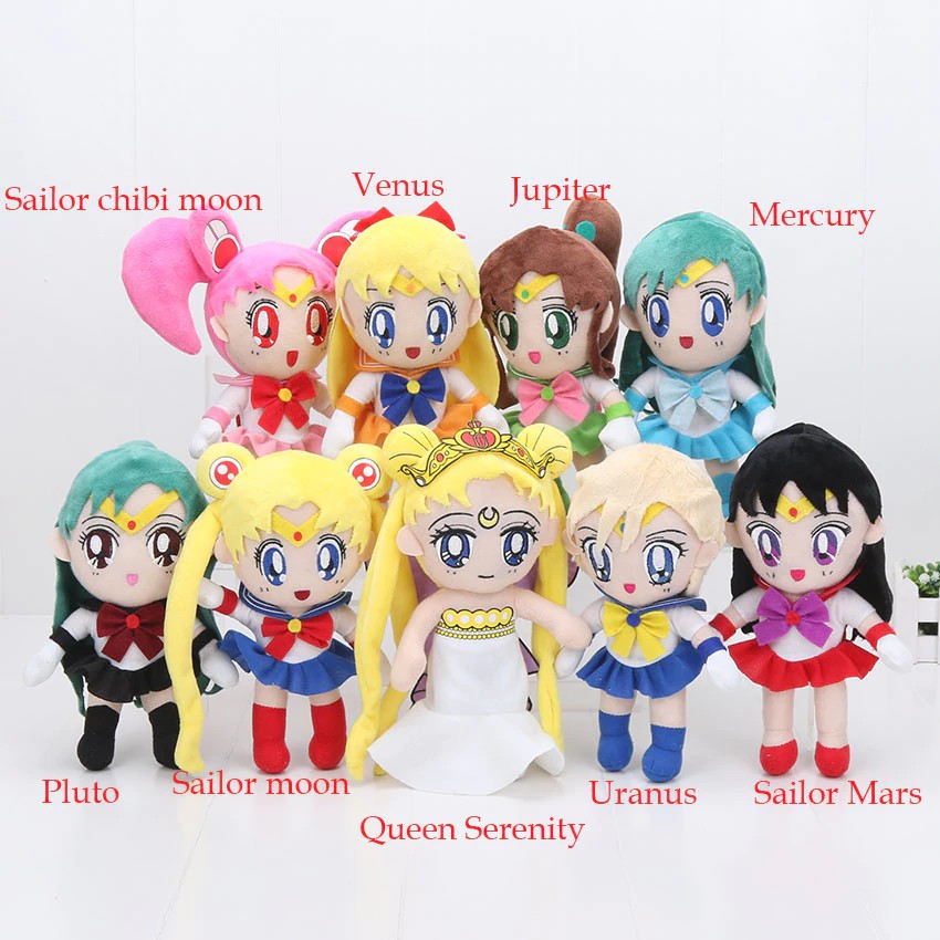 baby toys Sailor Moon Plush Doll 20-22cm Queen Serenity Sailor Chinbi moon Venus Jupiter Mercury