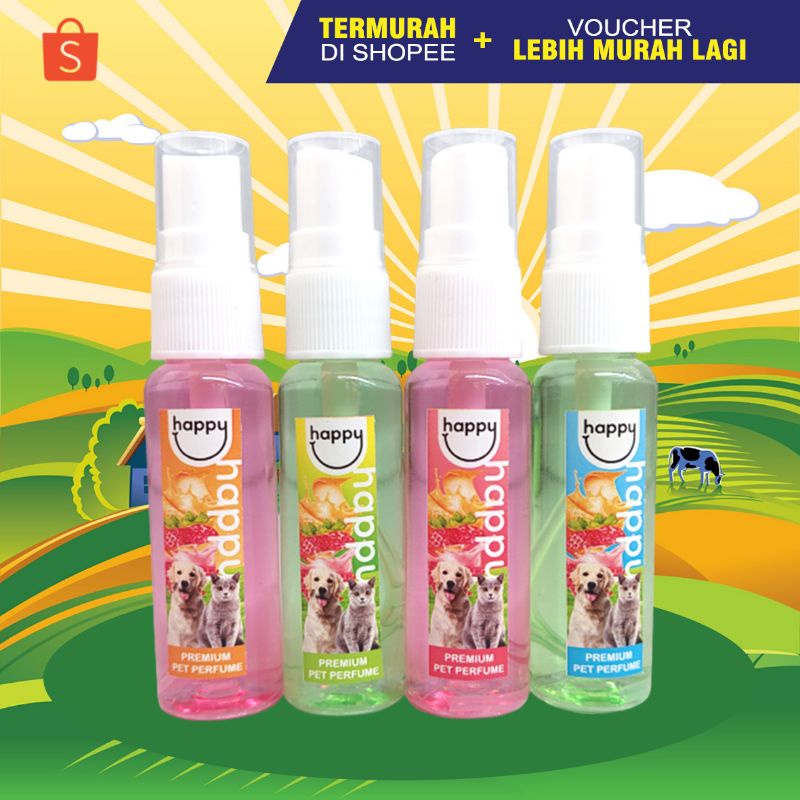 HAPPY - Parfum Kucing Pewangi Kucing Parfum Anjing Kelinci ANTI KUTU &amp; SCABIES 30 ml