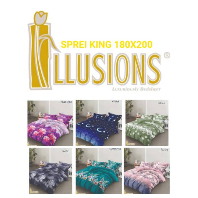 SPREI ILLUSIONS/SPREI KING 180X200/SPREI MURAH