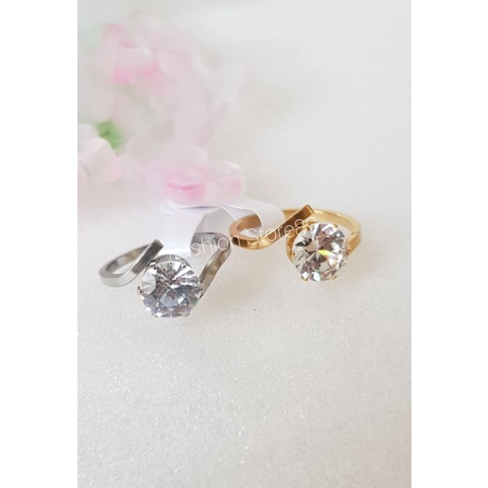 Ready Import Cincin Fashion Anti karat Titanium Emas dan silver dewasa kualitas terjamin