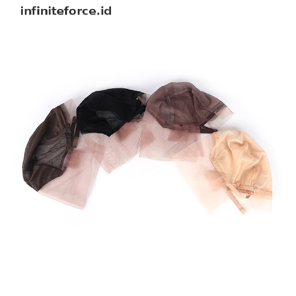 (Infiniteforce.Id) Topi Wig / Rambut Palsu Lace Depan Elastis Warna Hitam / Coklat Untuk Wanita