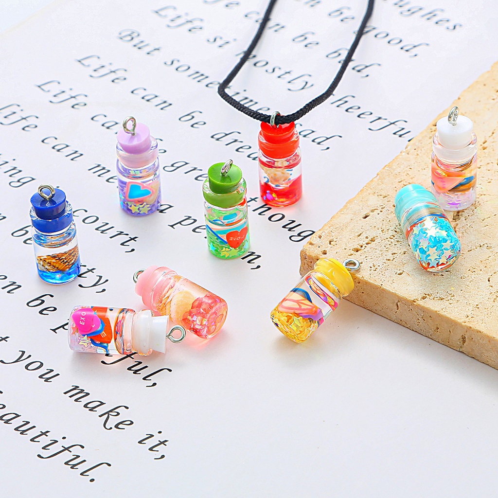 6 Pcs 20 X 10 Mm Mini Kosong Kaca Bening Minyak Esensial Toples Berharap Botol Kalung Liontin DIY Botol dengan Plastik Stopper