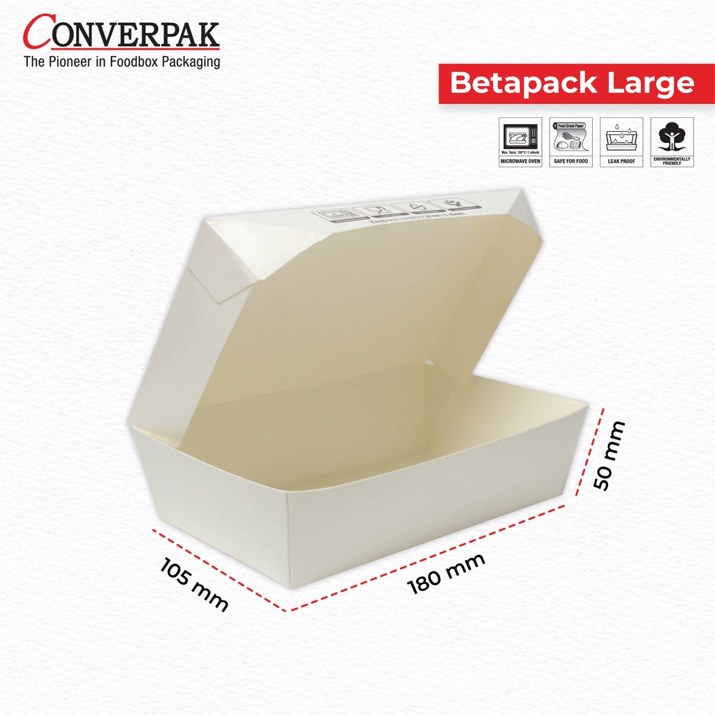Paper Lunch Box Betapack Large/Food Grade/Eco-Friendly