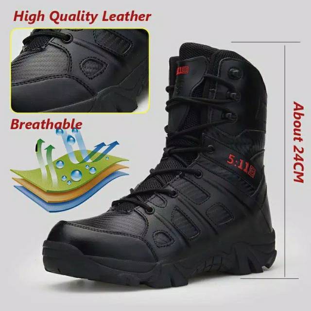 Sepatu Tactical Swat 5.11 Pdl 8inci Hitam Original&Import