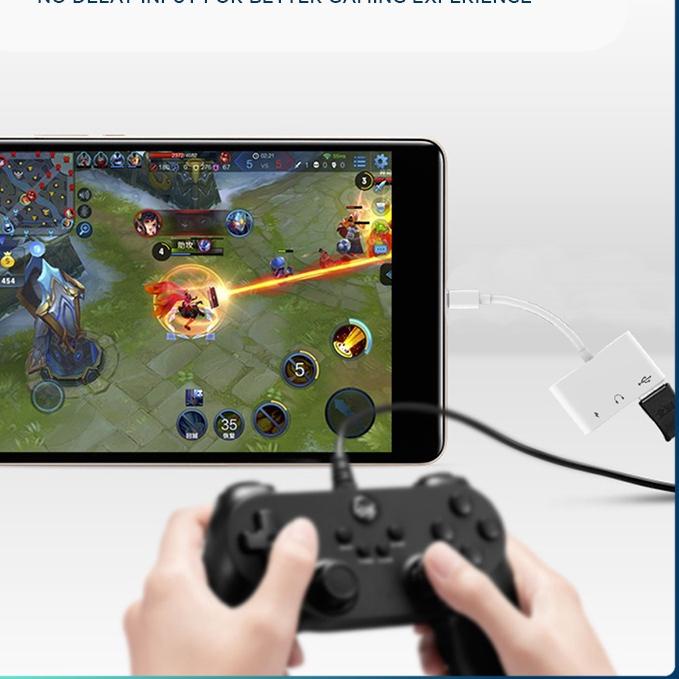 Topspot Type C OTG 3.5MM Earphone Adapter headset type c to USB DP QC Pengisian Cepat Konverter kabe