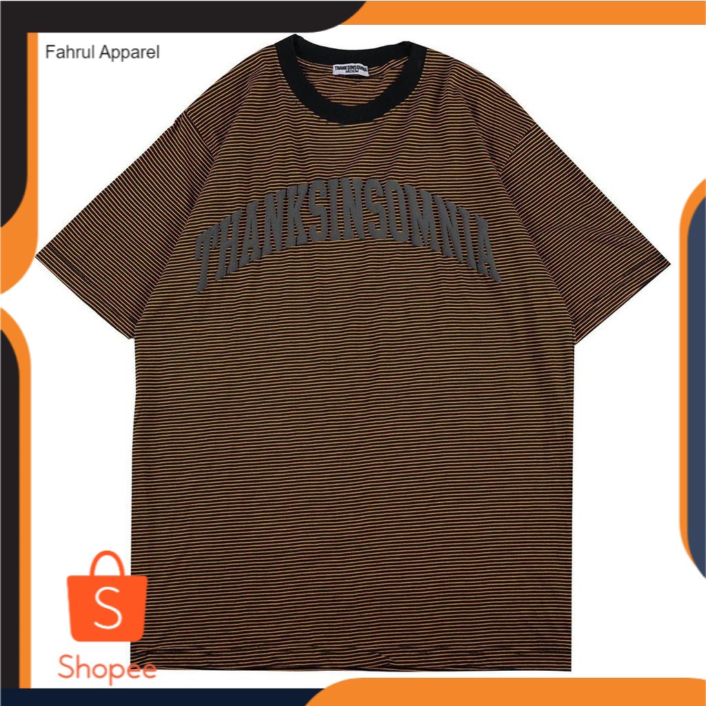 Thanksinsomnia Tshirt Gruska Striped Orange Black