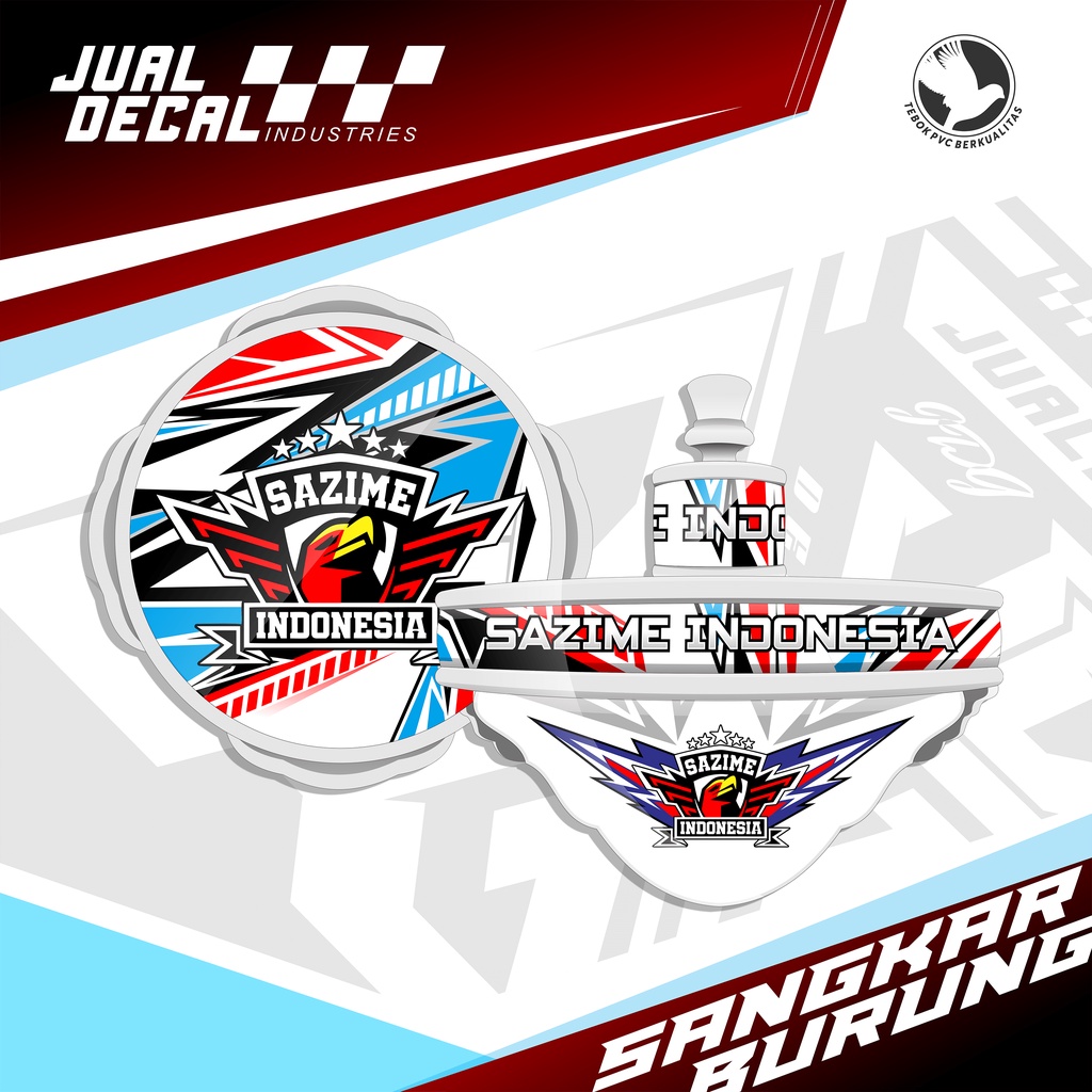 SAZIME Decal Tebok Lovebird Stiker Sangkar Burung Decal Tebok Love Bird Kandang sasime Bulat Bisa Cu