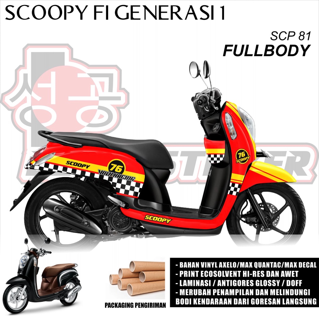 DECAL STICKER SCOOPY FI 2013 2014 2015 2016 RACING FULLBODY SCP 81