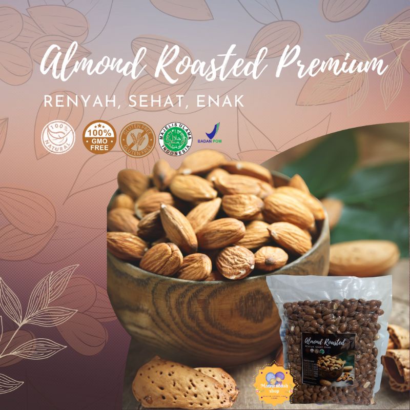 

kacang almond panggang premium blue diamond