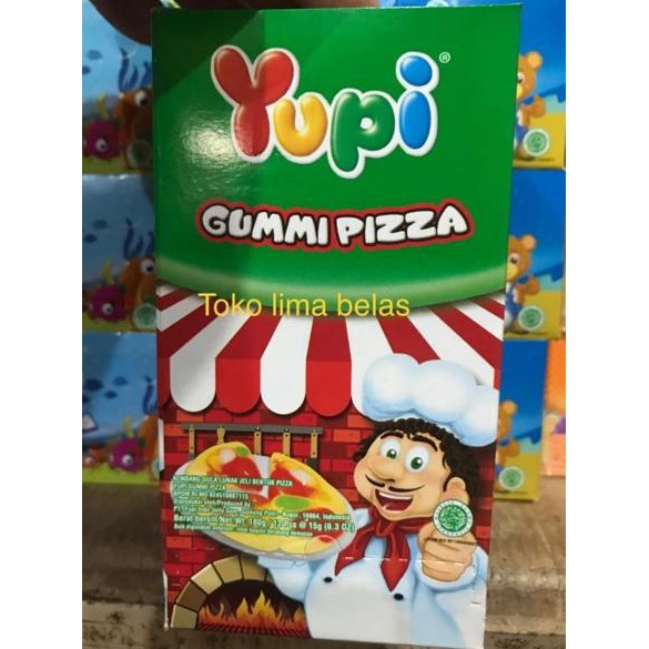 

Original Yupi Gummi Pizza. 1 box isi 12 Pcs