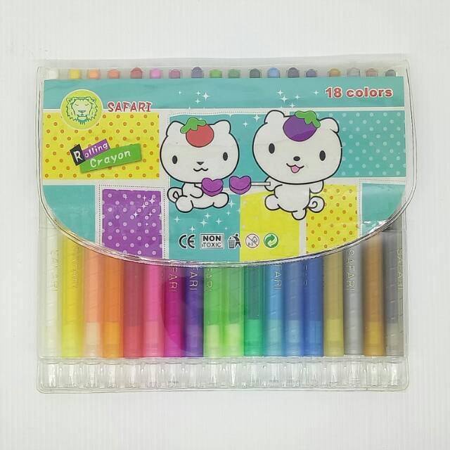 Crayon Putar  18 warna  Safari Shopee Indonesia