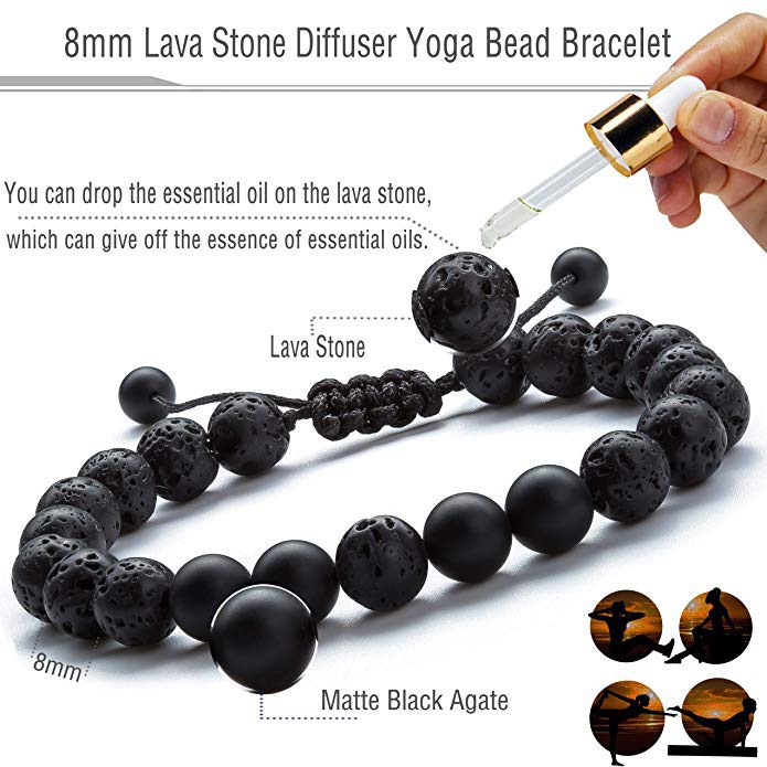 Lava Rock Essential Oil Diffuser Bracelet Braided Rope Tiger Beads Bracelet