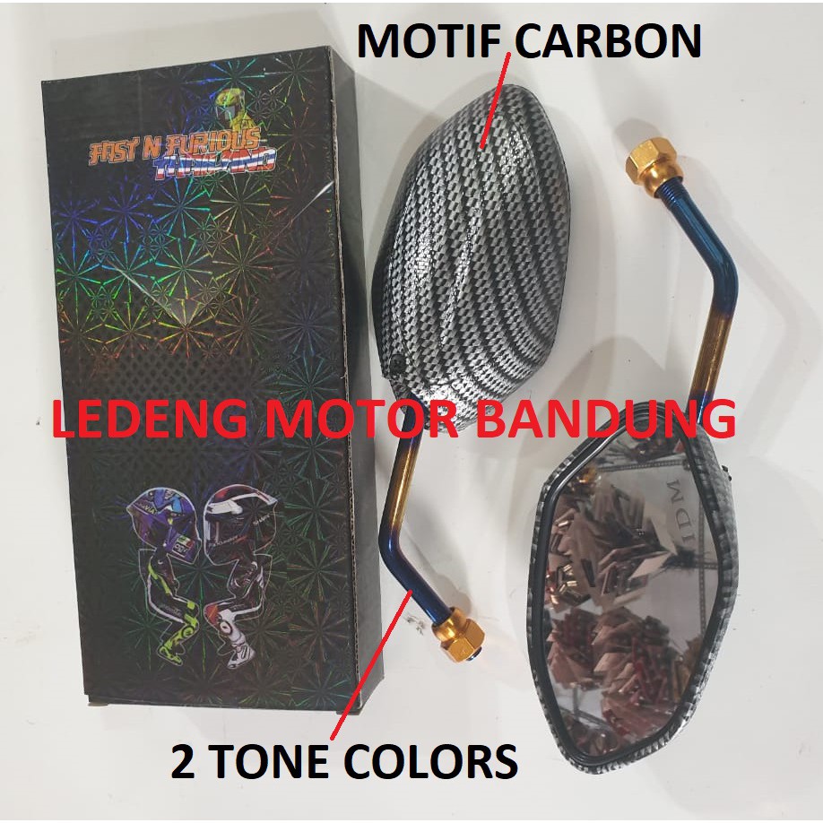 Kaca Spion Motif Carbon Variasi 2 Tone Colors Motor Honda