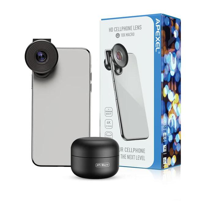 07nl apexel lensa moblie phone camera 10x macro hd 4k lens for smartphone 884q