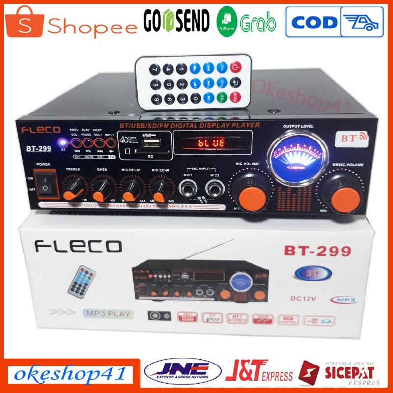 Amplifier FLECO 299 Bluetooth Stereo Karaoke + Mp3 player + FM Radio