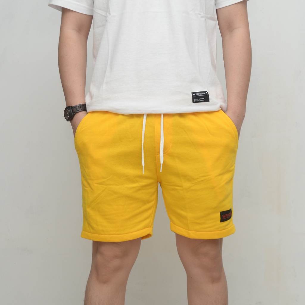 Wengkie.id / Boardshort / celana pendek pria / celana pendek wanita / celana casual / celana pendek murah / Warna Kuning