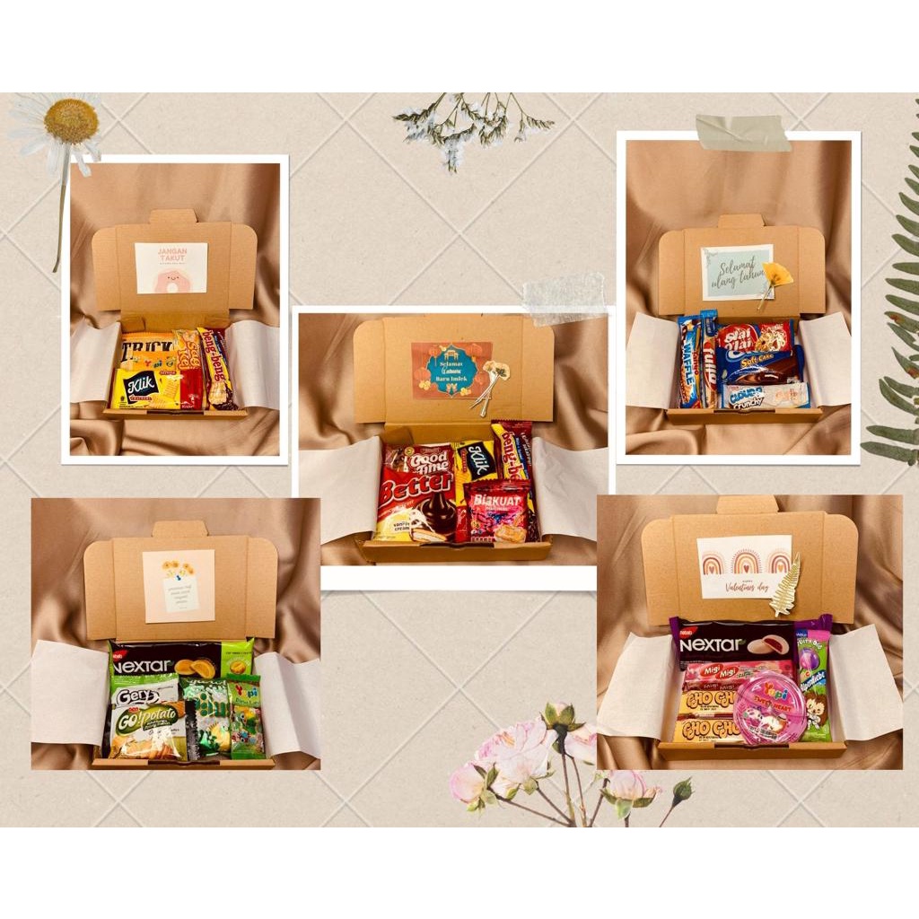 snack box / hampers makanan / hadiah valentine / kado ulang tahun / kado cewe termurah simple