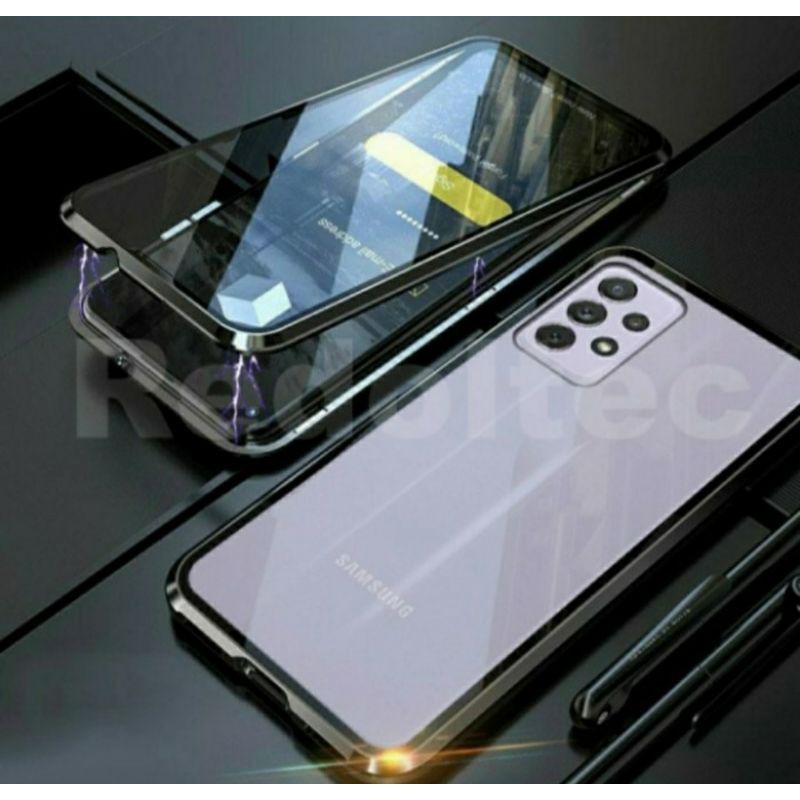 Original Case Magnetic Samsung A52 / A72 2021 Casing Cover Magnetic Double Glass Depan belakang