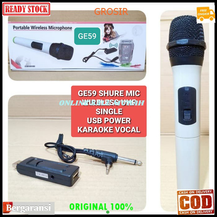 G59 Shure mic microphone mikrophone wireles wireless uhf single profesional pro vocal vokal Handheld TUNGGAL mikrofon karaoke audio sound system panggung dj studio G59   BISA DIGUNAKAN SEGALA JENIS AUDIO  BISA JG BUAT YOUTUBER TINGGAL BELI SPLITTER NYA AJ