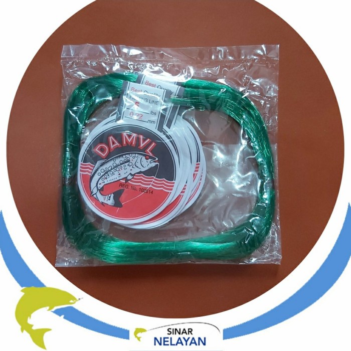 Senar DAMYL hijau / tali pancing DAMYL no 5 lbs, diameter 0.22 mm