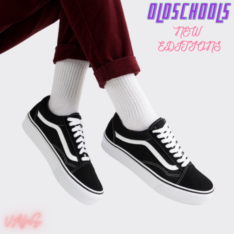 Sepatu Sneakers Sekolah Vans Classic Old Skool Black White Original 100% Original Sepatu Sekolah Terbaru (DISKON)