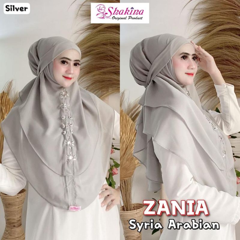Jilbab instan Bergo Ceruti Zania Syria Arabian Ori Shakina Hijab-Abu silver