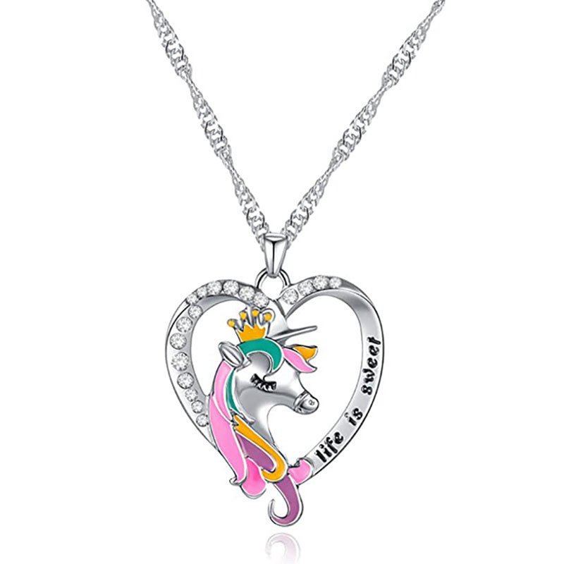 Fancyqube Kalung Liontin Mermaid Unicorn Angel Untuk Hadiah Anak Perempuan