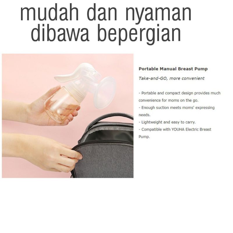 YOUHA MANUAL BREAST PUMP - Pompa ASI Manual Ergonomis Botol PPSU