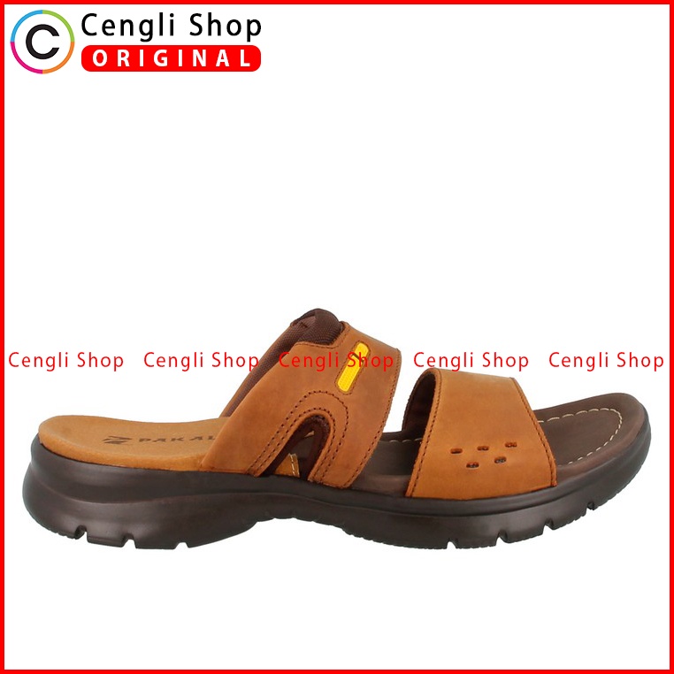 SANDAL SLIDE PAKALOLO PRIA ORIGINAL CASUAL KULIT ASLI COKLAT PB37