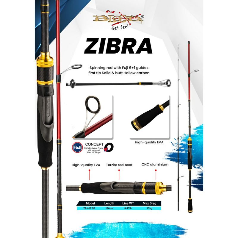 joran pancing blood zibra full fuji 180 cm