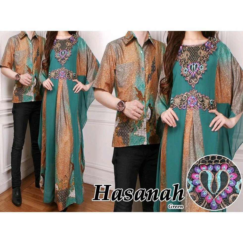 A1 ATK CP ALVIA BROWN COUPLE MAMAH PAPAH KAFTAN KEMEJA BATIK SONGKET ETNIK LENGAN PENDEK PRIA