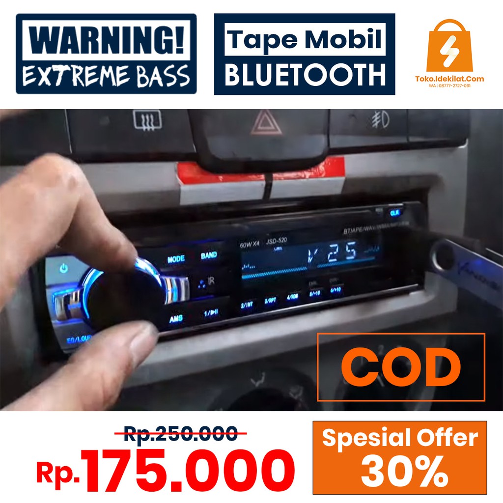 Audio Tape Mobil Bluetooth (COD) - Power Bass dan Multifungsi