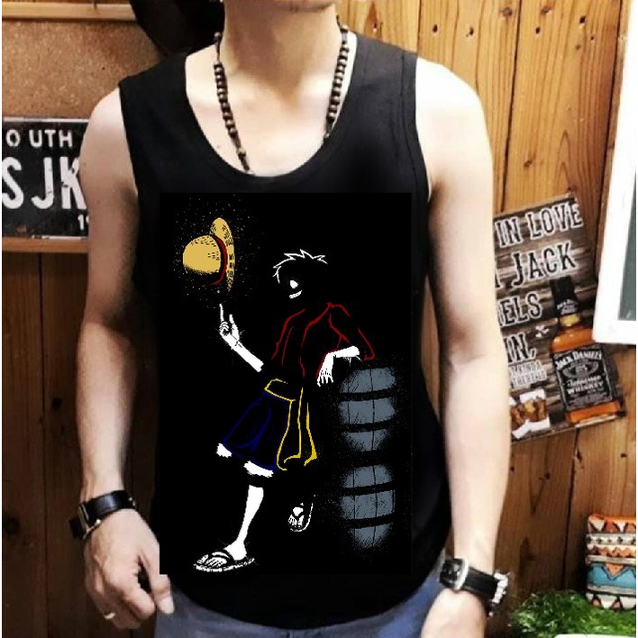 Shalch Trendy / Singlet Pria Motif Kartun Terbaru Gambar Luffy Drum / Pakaian pria