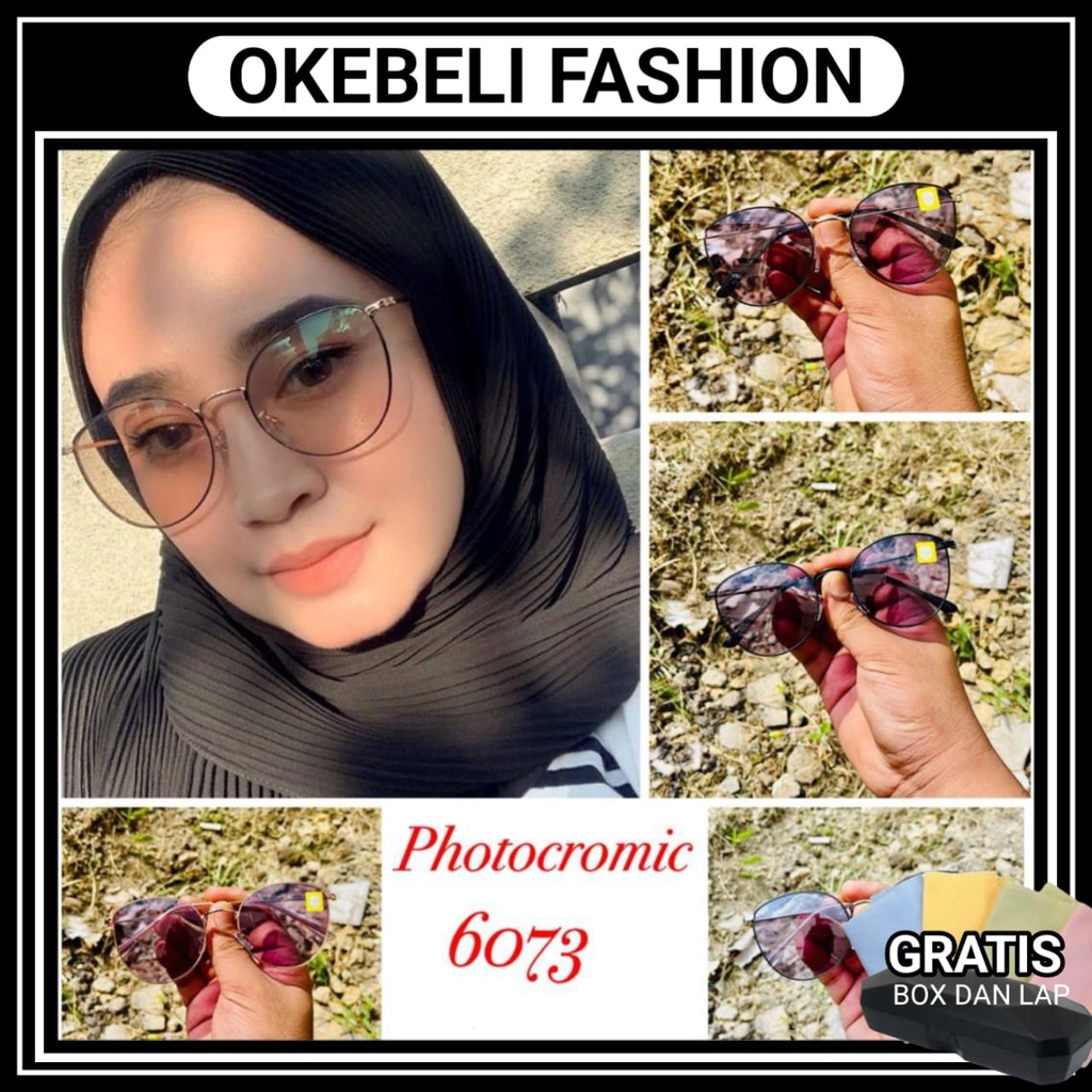 FREE BOX LAP KACAMATA BERUBAH WARNA FRAME LENSA PHOTOCROMIC TERBARU