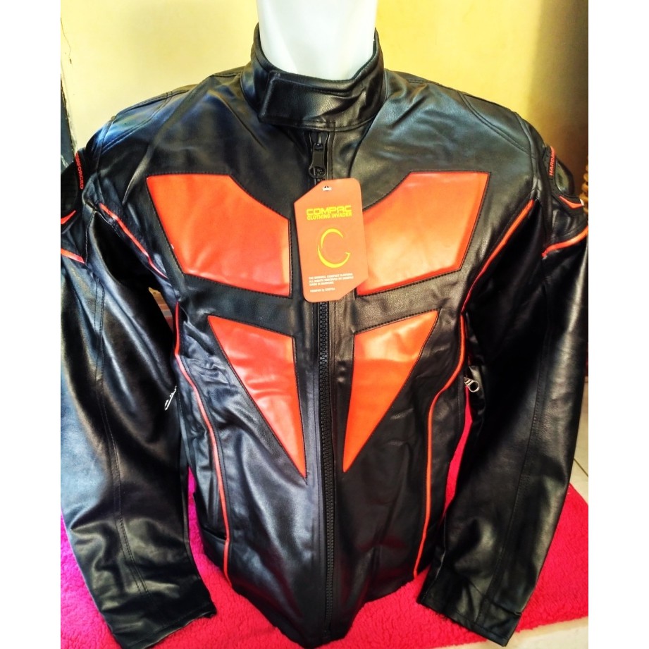 Jaket Protektor Motor Touring MERAH MERK COMPAC NEWMODEL DAINESE,KULIT