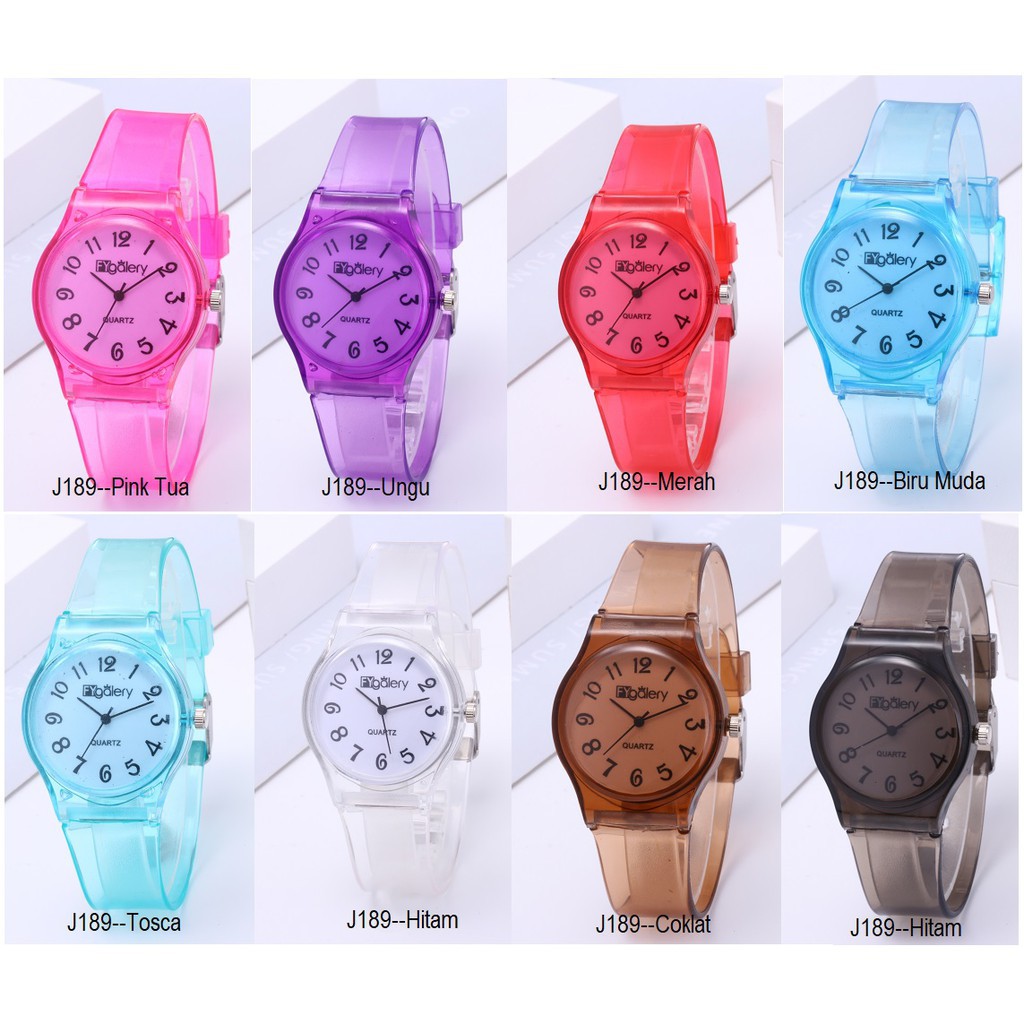 GGS J189 Jam Tangan Transparan Wanita Jam Jelly Unisex Bahan Karet-4