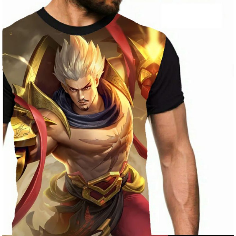 Kaos Gatotkaca skin mobile legend legends game anak cowok pria distro Bandung murah fullprint unisex