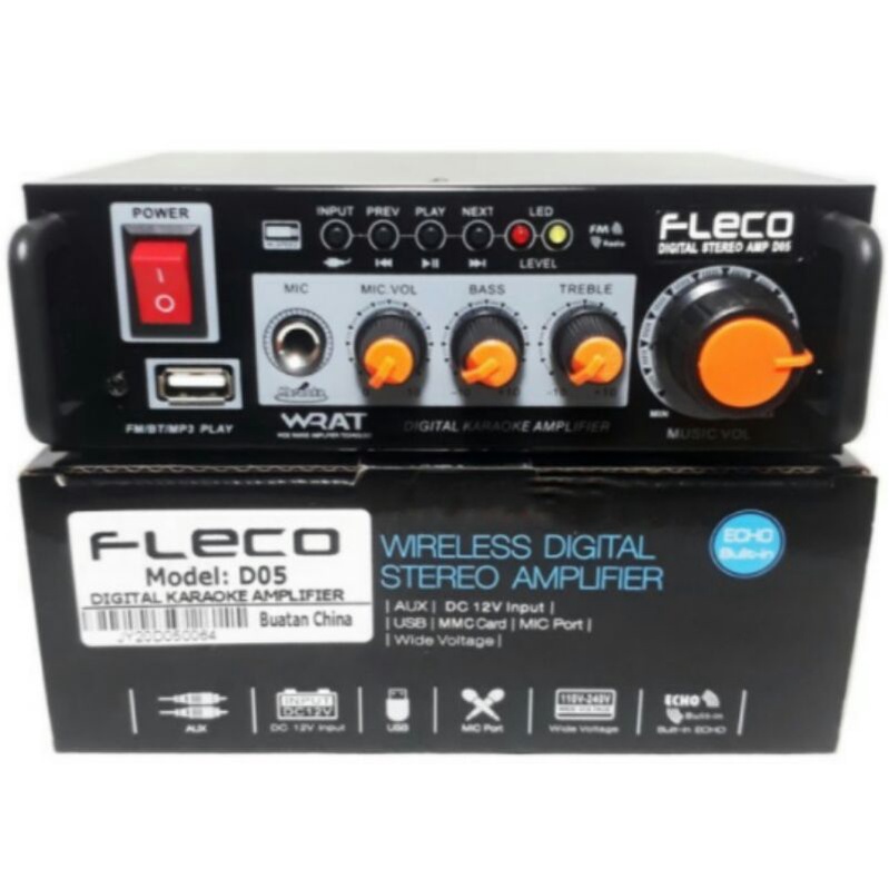 Cod Amplifier Wireless Fleco F-D05/Power Amplie Bluetooth AC Dc