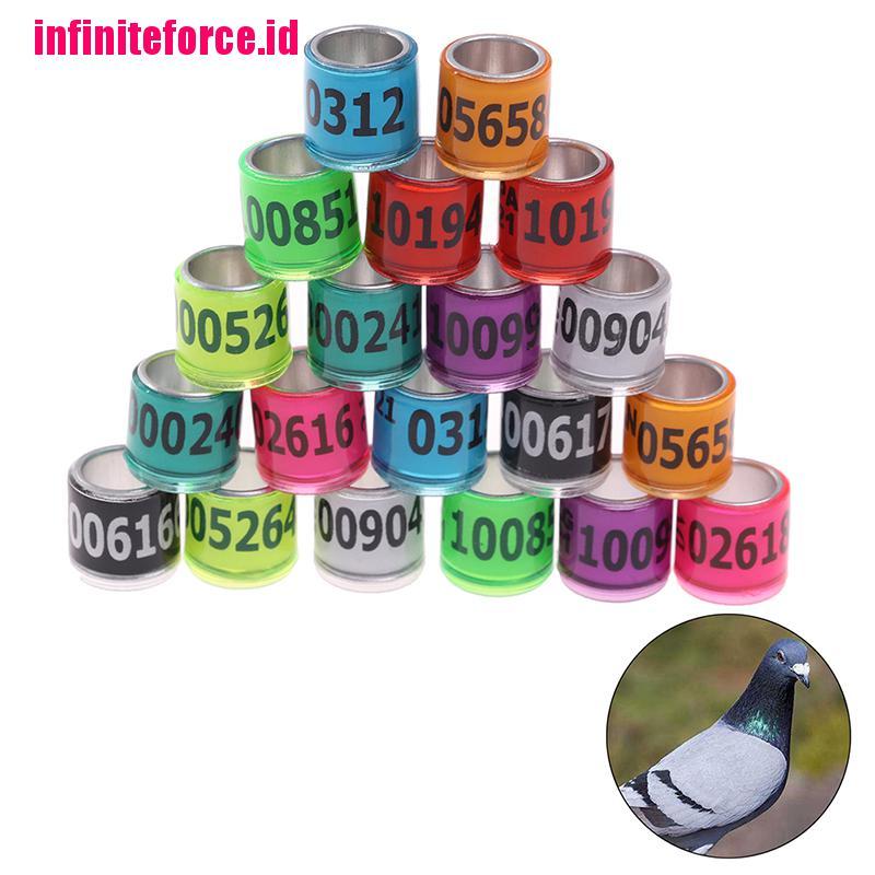 20pcs Cincin Kaki Burung Merpati Warna-Warni