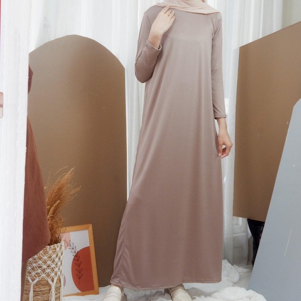 [ambishijab] Manset Inner Dress Lengan Panjang - Dress Gamis Span Panjang Bahan Jersey Premium - Baj