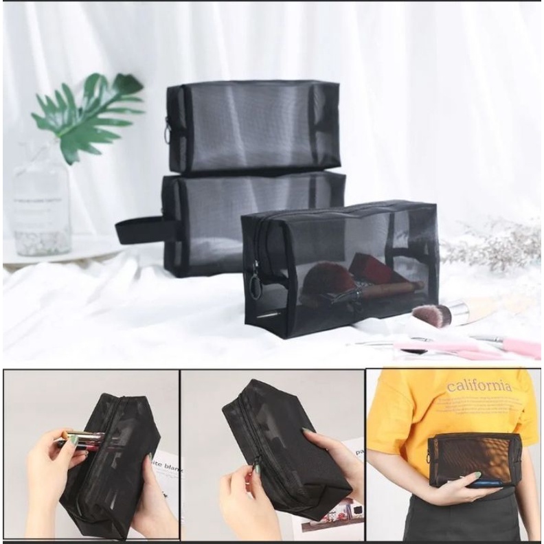 Tas Perlengkapan Mandi, Kantong Rias, Tas Kosmetik, Organizer Perjalanan, Paket Mesh