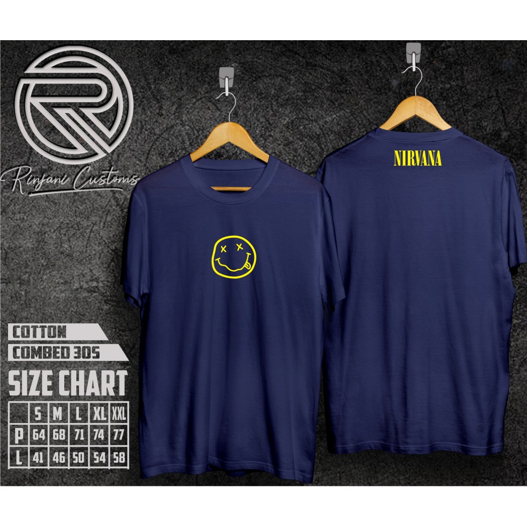 KAOS NIRVANA.KAOS BAND NIRVANA SMILE
