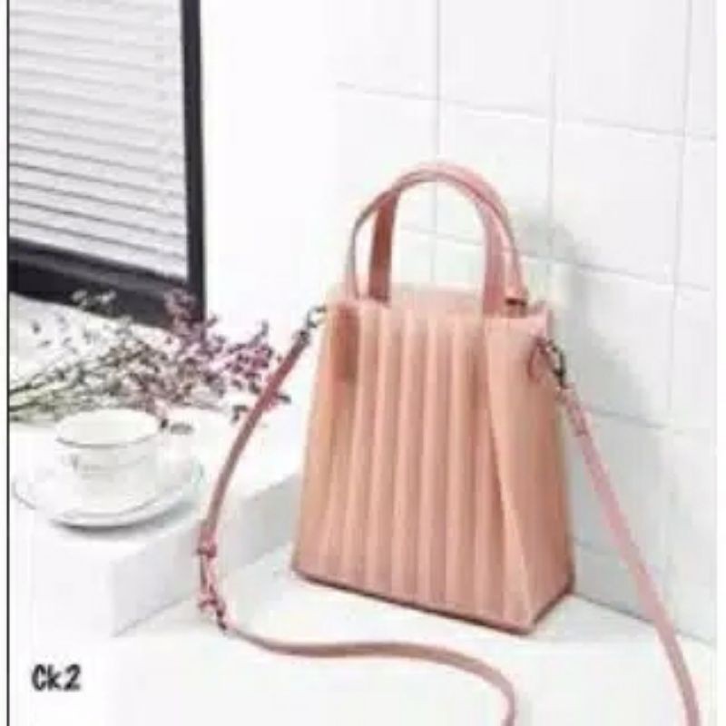TAS WANITA TRANSLUCENT TOTE STRIPE MINI WIEGE # 71852