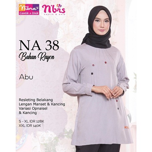 BAJU ATASAN NIBRAS NA 38 BLUS BAJU ATASAN TERBARU ATASAN WANITA MUSLIMAH ATASAN WARNA COKLAT SUSU AT