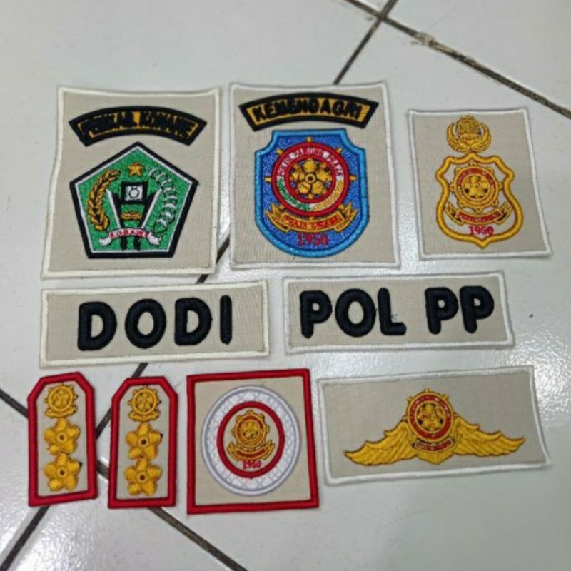 BORDIR POLPP DASAR KREM TIMBUL 3D PAMONG PRAJA EMBLEM ATRIBUT BET BADGE BEDGE SERAGAM DINAS PDL