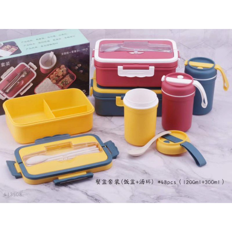 Lunch Box Set Microwave / Kotak makan Bento Microwave + Botol mimum