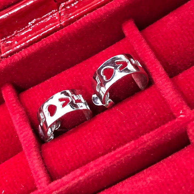 Giwang LOVE emas putih