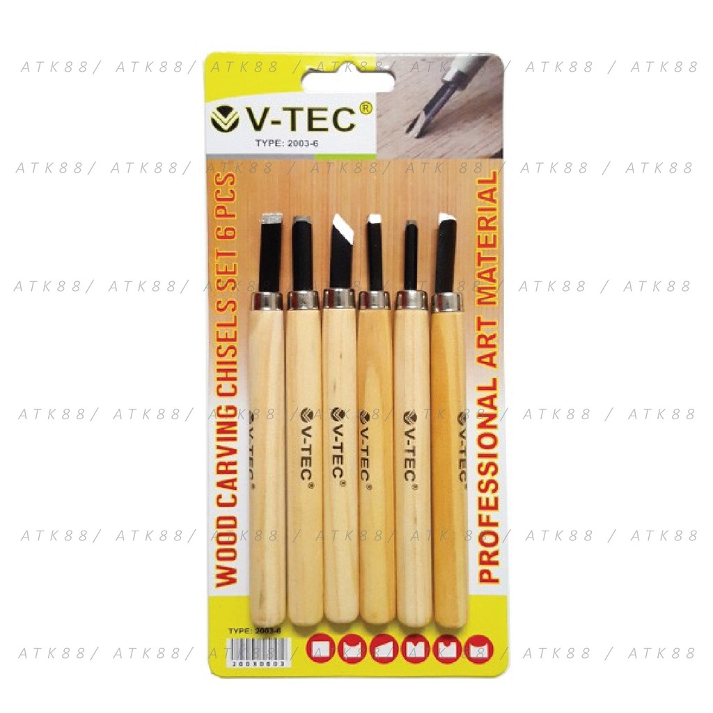 

Pisau Ukir Pahat Kayu Set 6pcs Vtec