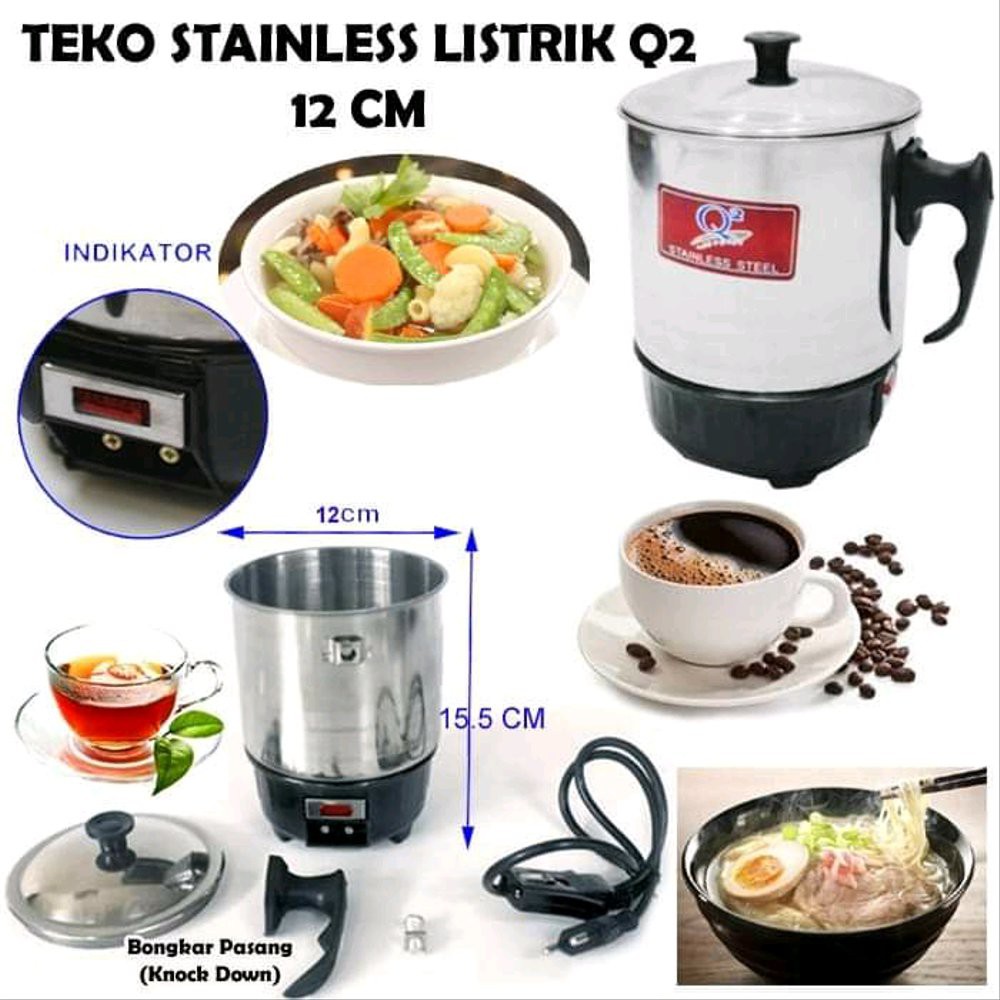 mug elektrik Q2 12cm Teko Listrik Mug Elektrik teko elektrik 12 cm pemanas air Electric Heating 8012