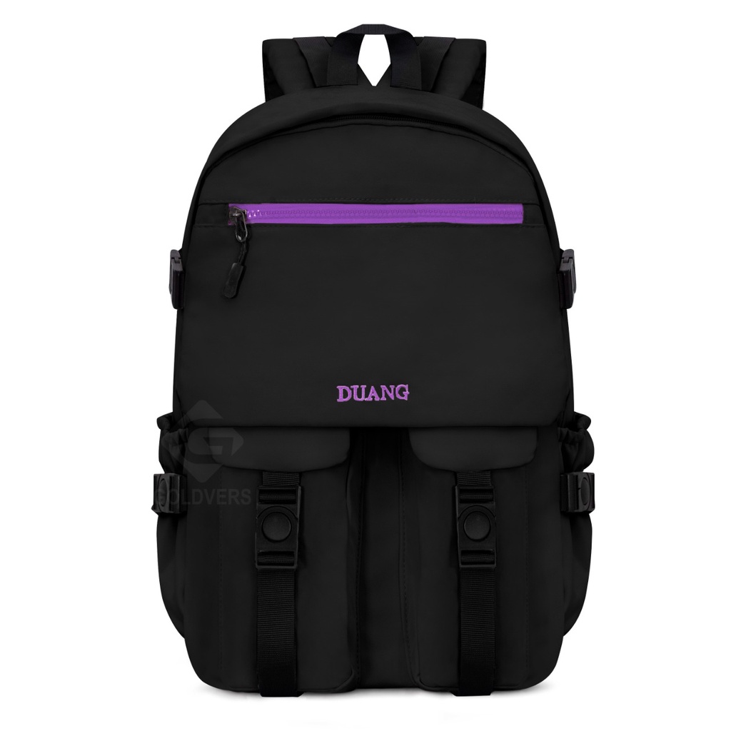 Tas Ransel Sekolah Anak Perempuan Tas Laptop 14 inch SD SMP Import - Goldiesbags-Hitam Duang